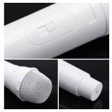 2PCS Fake Microphone Prop, Plastic Realistic Prop Microphone, Pretend Mics Simulate Speech Practice, Mic Prop for Karaoke Costume Role Play Christmas Cosplay Music Birthday Party Favors -White - Retai