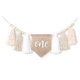 White 1st Birthday High Chair Banner - Wood Bead Tassel Garland - Pure Angel 1st Birthday Photo Backdrop - Wall Hangings Decorative For Kids - Retail: $16
