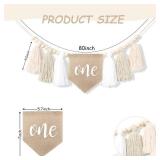 White 1st Birthday High Chair Banner - Wood Bead Tassel Garland - Pure Angel 1st Birthday Photo Backdrop - Wall Hangings Decorative For Kids - Retail: $16