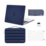 Compatible with MacBook Air 13 inch Case 2026 2025 2024 2023 2022 M4 A3240 M3 A3113 M2 A2681, Hard Case&Puffy Bag&Keyboard Cover&Webcam Cover&ScreenFilm for MacBook Air 13.6 Case, Navy Blue - Retail: 