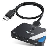 HDMI Switch 3 in 1 Out, 4K@60Hz HDMI 2.0 Switch Splitter with 2.6FT Long HDMI Cable, 3-Port HDMI Switcher Selector, Supports 4K 30Hz 3D 1080P HDCP2.2 for PS5 Xbox DVD Player Fire Stick PC - Retail: $3