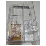 Audrey Clear Vanity Makeup Organizer | 15-Compartment Holder for Brushes, Eyeshadow Palettes, & Beauty Supplies | Stacks on Audrey Storage Drawers | Made in USA - Retail: $19