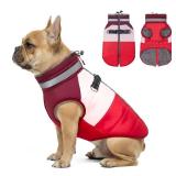 Dog Jacket for Small Dogs Waterproof Dog Coat with Reflective Strips and Harness Built in Warm Fleece Dogs Winter Coat Windproof with Back Zipper, Red L - Retail: $27