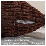 Pack of 2 Corduroy Decorative Throw Pillow Covers 18x18 Inch Soft Boho Striped Pillow Covers Modern Farmhouse Home Decor for Sofa Living Room Couch Bedï¼Dark Brownï¼ - Retail: $9