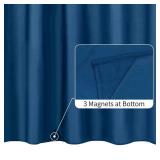 Waterproof Fabric Shower Curtain Liner - Soft & Light-Weight Cloth Shower Liner, 3 Bottom Magnets, Hotel Quality & Machine Washable - Standard Size 72x72, Navy Blue - Retail: $12