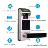 Fingerprint Door Lock, Heavy Duty Full APP Control Touchscreen Keypad Keyless Lock with Reversible Handle, Perfect for Home/Office/Bedroom Doors (Satin Nickel) - Retail: $130