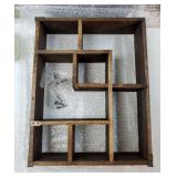 Wood Shadow Box, 15 x 12' Cubes Display Shelf, Freestanding & Wall Mountable Floating Shelves, 7-Compartment Knickknack Display Organizer with Screws for Christmas - Retail: $26'
