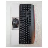 Wireless Keyboard and Mouse Combo, 2.4G Full-Size Ergonomic Computer Keyboard with Wrist Rest and 3 Level DPI Adjustable Wireless Mouse for Windows, PC/PS/Desktop/Mac/Laptop, Black - Retail: $17