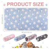 4 Pcs Waterproof Guinea Pig Blankets Washable Small Animal Fleece Bedding Guinea Pig Cage Liners Reusable Training Pads Pet Pee Pad Sleep Mat for Hamster(Cute Star Pattern,24 x 47 Inch) - Retail: $35