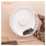 Super-Silent Hamster Exercise Wheels - Quiet Spinner Hamster Running Wheels with Adjustable Stand for Hedgehog Gerbils Mice or Other Small Animals (S, White) - Retail: $34