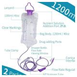 Enteral Delivery Gravity Bag Set, 1200ML Gravity Feeding Bag, Disposable Enteral Nutrition Bag, Large Bore - Health Care Aids - Retail: $14