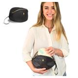 Wearable Breast Pump Bag - Fits Elvie, Willow, Momcozy and All Others - Black Small Pump Bag with Wrist Strap Hands-Free Pump Carrying Case and Storage for Travel