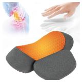 Back Massager with Heat Therapy 3 in 1 Smooth Spine Triple Fusion Back Massager with Heat, Adjustable Height Electric Lumbar Support Pillow for Bed Lower Back Pain Relief Deep Tissue (Gray) - Retail: 