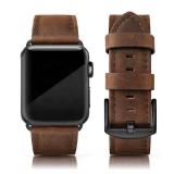 Leather Bands Compatible with Apple Watch 46mm 45mm 44mm 42mm(Series 1 2 3) Band Men Women, Vintage Genuine Leather Wristband Replacement Band Compatible for Apple Watch iwatch Series 10 9 8 7 6 5 4 S