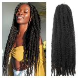 8 Packs Marley Twist Braiding Hair 24 Inches MarleyTwist Hair Long Cuban Twist Hair Marley Afro Kinky Curly Twist Faux Locs Crochet Hair Synthetic Marley Hair Extensions - Retail: $19