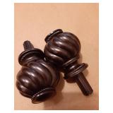 Curtain Rod Finials, 2Pcs Plastic Drapery Rail Pole Head Cap Decorative Window Curtain Rail End Fits Dia. 19mm(3/4) Curtain Rods (Brown) - Retail: $16'