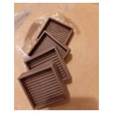 2X2 Rubber Caster Cups, Non Slip Furniture Pads, Anti-Slip Furniture Gripper, Anti Skid Furniture Feet, Anti Slide Floor Protector for Bed Couch Table Chair Stoppers - 4 Pack, Brown - Retail: $9
