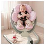 Pro Goleem Infant Car Seat Head Neck Body Support, Ultra-Soft Minky and Microfiber Newborn Car Seat Insert, Perfect for Car Seat, Stroller, 2-in-1 Reversible, Girls, Pink - Retail: $20