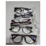 CCVOO +1.0 Clear Vision Reading Glasses for Women 5-Pack Blue Light Filtering Readers with Spring Hinges - Retail: $12
