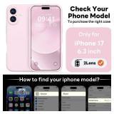Magnetic for iPhone 17 Case, Compatible with Magsafe (Premium Liquid Silicone) (Integrated Camera Control Button) Full Body Protective Anti-Scratch Microfiber Lining 6.3, Chalk Pink - Retail: $10'