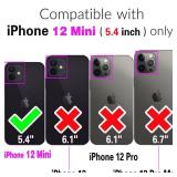 Wallet Case for iPhone 12 Mini 5.4 with Shoulder Strap Ring Buckle, Luxury PU Leather Zipper Flip Organ Purse, Card Holder Stand Cell Phone Cover for iPhone12mini 5G i 12s iPhone12 12mini Red - Retail