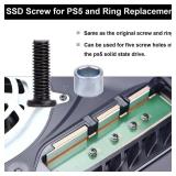 1Pcs SSD Screw for PS5 and 1Pcs Ring Replacement and Screwdriver for Sony PlayStation 5 Console Solid State Drive - Retail: $8