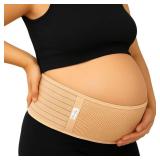 Jill & Joey Maternity Belt - Belly Band for Pregnant Women - Back Brace & Belly Support - Pregnancy Must-Have - Back Pain Relief (Beige, Medium) - Retail: $15