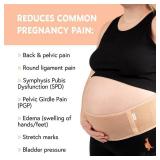 Jill & Joey Maternity Belt - Belly Band for Pregnant Women - Back Brace & Belly Support - Pregnancy Must-Have - Back Pain Relief (Beige, Medium) - Retail: $15