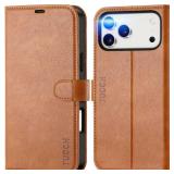 Wallet Case for iPhone 17 Pro Max (6.9) 2025, 4 Card Holders | RFID Blocking | Stand | PU Leather | Magnetic Closure | Protective Folio Cover | Shockproof TPU Shell | Light Brown - Retail: $21'
