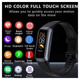 Fitness Tracker with 24/7 Heart Rate Blood Oxygen Sleep Monitor, Activity Tracker with 1.1 AMOLED Touch Color Screen, Multiple Sport Modes Step Counter,IP68 Waterproof for Women Men (Dark Black) - Ret