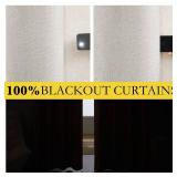 Linen Blackout Curtains for Kitchen, Ivory, 2 Panels, 34 Wide x 60' Long, Short Kitchen Burlap Linen 100% Blackout Drape Panels for Night Shift, Great Job for Blocking Light - Retail: $36'
