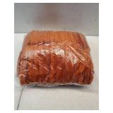 Burnt Orange Fleece Throw Blanket 50x60 for Couch Sofa Bed, Super Soft Cozy Plush Microfiber Flannel Blanket with Stripes Design Lightweight for Adults, Woman, Girls