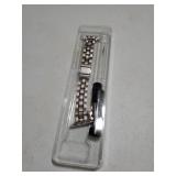 Slim Metal Band for Apple Watch Bands for Women 41mm 40mm 42mm(S10/11) 38mm iWatch Bands, Thin Dressy Fancy Strap for Apple Watch Band Series 10 11 Series 9 8 SE 7 6 5 4 3-Starlight+Rose Gold - Retail