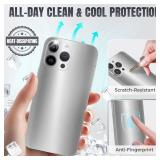 2Pcs Skin Wrap Compatible for iPhone 15 Pro Max Slim Decal Vinyl Protective Film for Sides & Back Sleek Fit, Premium Look Compatible with iPhone 15 Pro Max Cases - Silver - Retail: $7