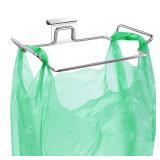 Large Stainless Steel Trash Bag Holder for Kitchen Cabinets Doors and Cupboards, Under Sink Bag Holder, Garbage Bag Holder, Waste Can, Kitchen Trash Cans - Retail: $9
