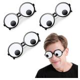 Googly Eyes Glasses, 3pack Funny Googly Eyes Goggles Shaking Party Glasses Toys Novelty Shades Funny Costume Accessories for Party Favor - Retail: $12