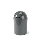 1.25 Gallon Mini Waste Can with Removable Swing-Top Lid - Small Garbage Bin for Kitchen, Bathroom, Bedroom, Office - Compact Trash Can Fit Under Tables & Counters - Dark Grey - Retail: $20