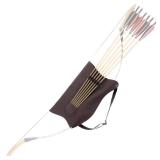 Archery Bow Carrier with Arrow Slots, Archery Bow and Arrow Holder for Recurve Horsebow Traditional Bow, Adjustable Shoulder Strap (Khaki) - Retail: $26