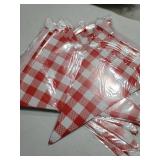 10 Strips Red and White Checkered Banner Gingham Pennant Banner Flag Paper Pennant for BBQ Picnic Carnival Theme Birthday Wedding Pizza Festivals Party Decorations Outdoor Home Decor - Retail: $14