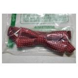 Kids Polka Dot Bow Tie, Pre-tied Bow Ties for Boys Girls Adjustable Toddler Clip on Bow Tie for Wedding Party (Dark Red) - Retail: $9