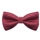 Kids Polka Dot Bow Tie, Pre-tied Bow Ties for Boys Girls Adjustable Toddler Clip on Bow Tie for Wedding Party (Dark Red) - Retail: $9