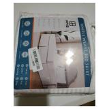 Pleated Waffle Weave Bed Skirt, Tailored Dust Ruffle 12 Inch Drop Easy Fit, Machine Washable (White, Queen - 12\" Drop) - Retail: $22