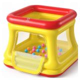 3-in-1 Inflatable Bounce House for Toddlers 1-3, Ball Pit & Trampoline, Inflatable Bouncy House with Pump, Safety Net, Indoor & Outdoor Bubble Bouncer Baby Play Yard - Retail: $55