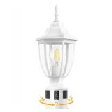 Motion Sensor Outdoor Post Lights, Dusk to Dawn Lamp Post Light Fixture, Waterproof Aluminum Lamp Posts Outdoor Lighting Pole Lantern for Yard Patio Pathway Garden, White - Retail: $43