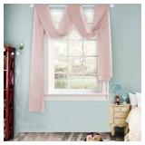 Blush Pink Sheer Window Scarf Valance for Girls Room Soft Voile Curtain Scaves Wedding Party Bed Canopy,1 Panel 52 x 144 Inches Long