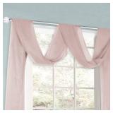 Blush Pink Sheer Window Scarf Valance for Girls Room Soft Voile Curtain Scaves Wedding Party Bed Canopy,1 Panel 52 x 144 Inches Long