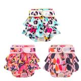 Washable Dog Diapers Female 3 Pack Reusable Premium Highly Absorbent Doggie Diaper, Flexible Puppy Diaper, Durable Leak-Proof Leopard Dog Diapers for Period Heat Incontinence Puppy Training, XS - Reta