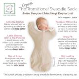 Organic Transitional Swaddle Sack, Arms Up Swaddle with Half-Length Sleeves & Mitten Cuffs, Medium, 3-6 Months, 14-21 lbs, Sand Dollar - Retail: $19