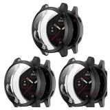 Screen Protector Case Compatible with Garmin Venu 2 & Vivoactive 4 Watch TPU Slim Case Cover [Plating Metal Color Frame] [3D Full Coverage] Shell Protective for Venu 2 Watch (3pack-Black) - Retail: $1