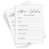 Advice and Wishes for The Mr and Mrs, Bridal Shower Games for 50 Guests, Bridal and Wedding Shower Advice Cards, 50 Cards, Minimalist - Retail: $10